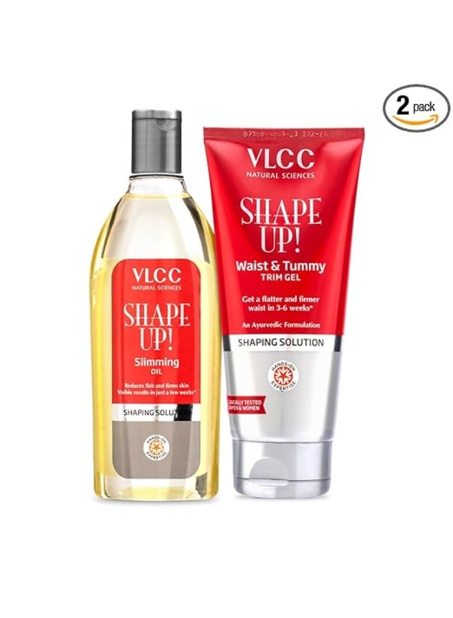 فى ال سي سي زيت VLCC Shape Up للتنحيف - 200 مل وجل VLCC Shape Up لشد الخصر والبطن - 200 غ | يحارب السيلوليت ويقلل الدهون | لخصر أكثر استواءً وشدًا | يساعد على شد العضلات وحرق الدهون العنيدة - Image 1